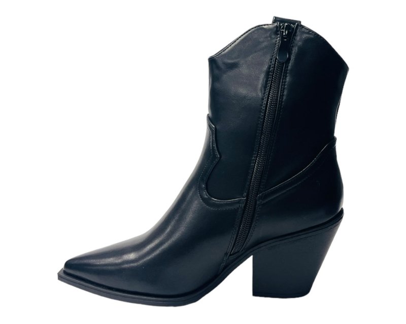 Western Cowboy Zip Ankle Boots - Boots - British D'sire