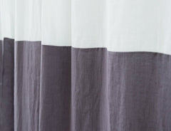 White and Pastel Plum linen curtains with tabs, two tones - Two tones - British D'sire