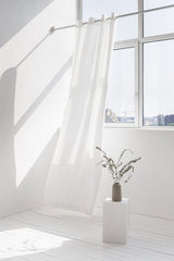 White linen curtain with grommets - Grommets - British D'sire