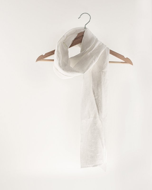 White linen lightweight scarf - Scarf - British D'sire