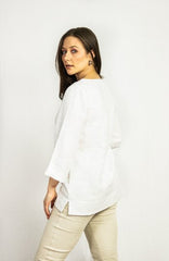 White linen oversize top - Women's Clothing - British D'sire