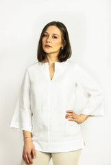 White linen oversize top - Women's Clothing - British D'sire