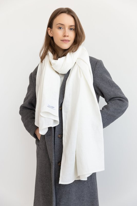 White linen scarf - Scarf - British D'sire