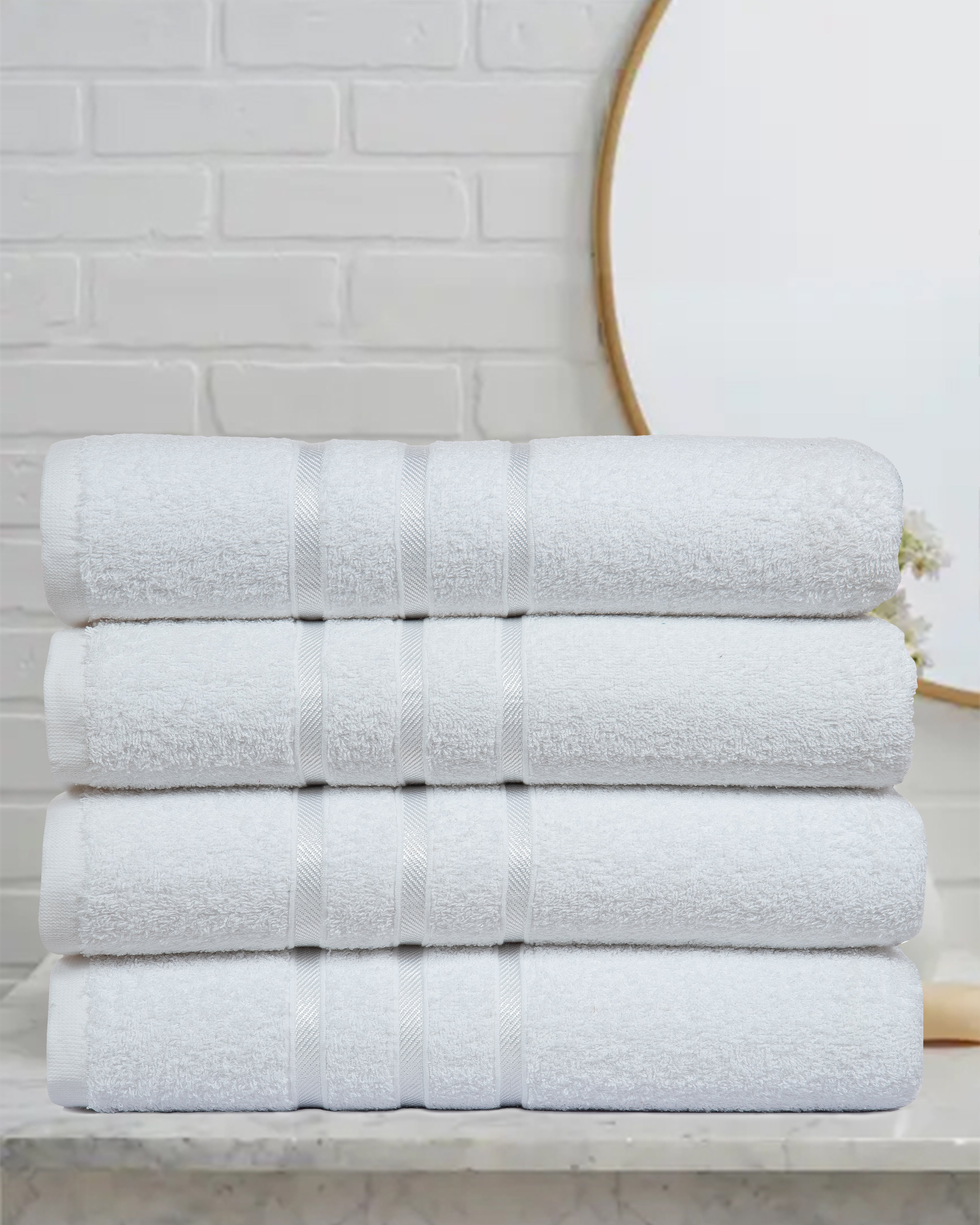 4Pcs Luxury Large Bath Sheets 100% Cotton Bathroom Shower Towel Sheet Pack Of 4