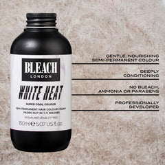 BLEACH LONDON White Heat Colour - Semi-Permanent Hair Colour, Cool Neutral Blonde, Vegan, Cruelty Free, Temporary Hair Colour Cream, 150 ml