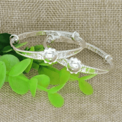 Wholesale 999 pure silver sun flower sterling silver chunky bracelet not pure 925 silver baby bracelets - Bracelets & Bangles - British D'sire