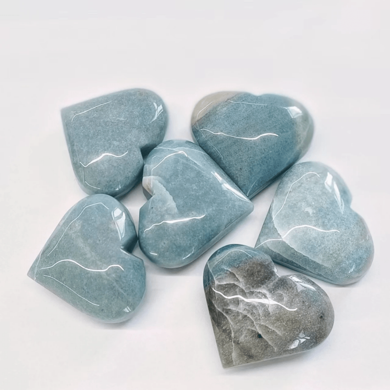 Wholesale high quality crystal crafts bulk crystal Gemstone heart blue trolite heart for gift - Loose Gemstone - British D'sire