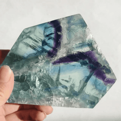 Wholesale Natural crystal slab raw rough fluorite slice for home decoration - Crystal Image - British D'sire