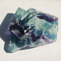 Wholesale Natural crystal slab raw rough fluorite slice for home decoration - Crystal Image - British D'sire