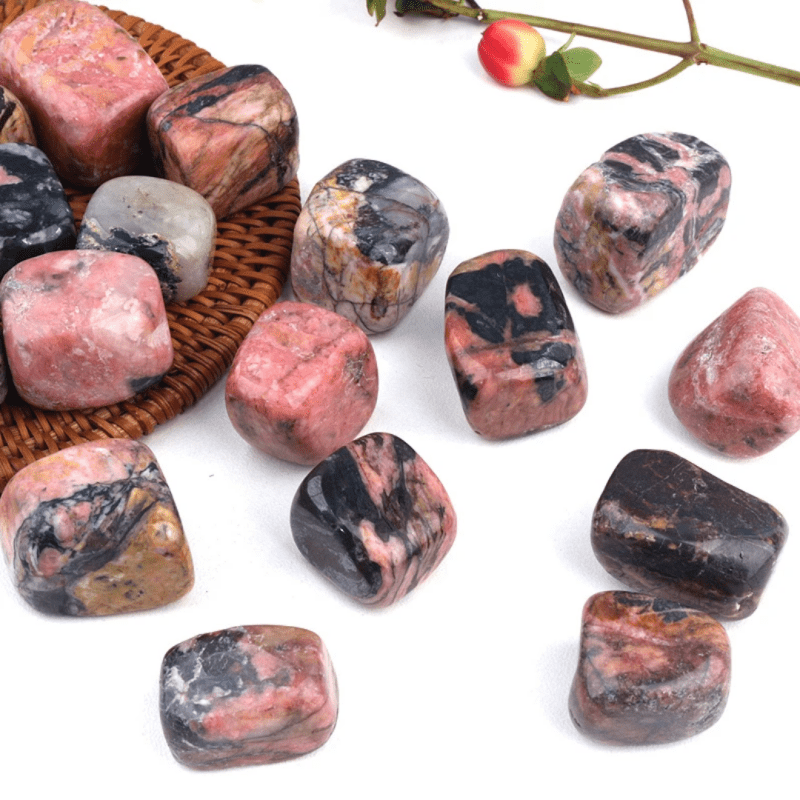 Wholesale natural crystals cube square pink rhodonite crystals tumbled stones - Stone - British D'sire