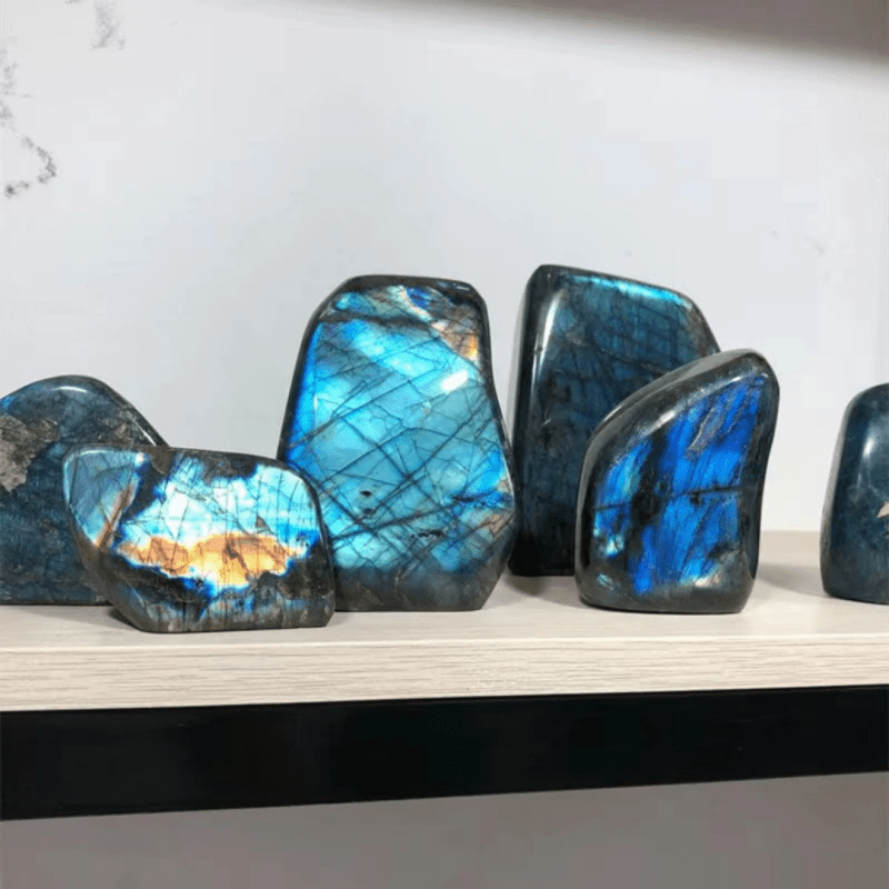 Wholesale natural polished crystal craft blue labradorite freeform healing stone ornament for decoration - Stone Ornaments - British D'sire