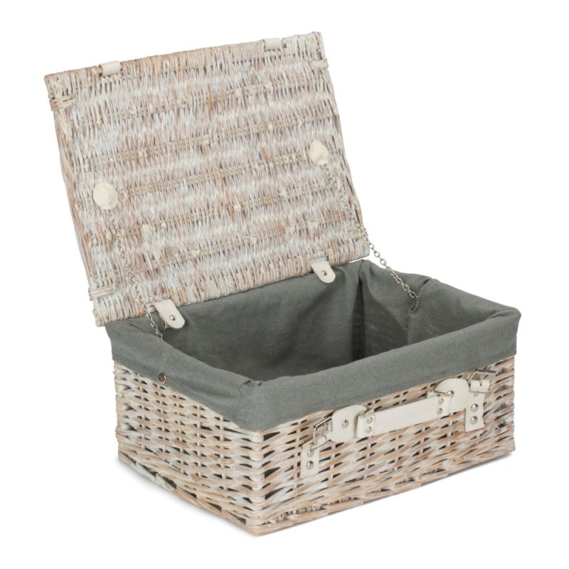 Wicker 41cm White Hamper - Empty Picnic Baskets - British D'sire