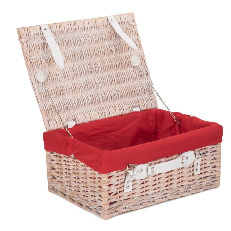 Wicker 41cm White Hamper - Empty Picnic Baskets - British D'sire