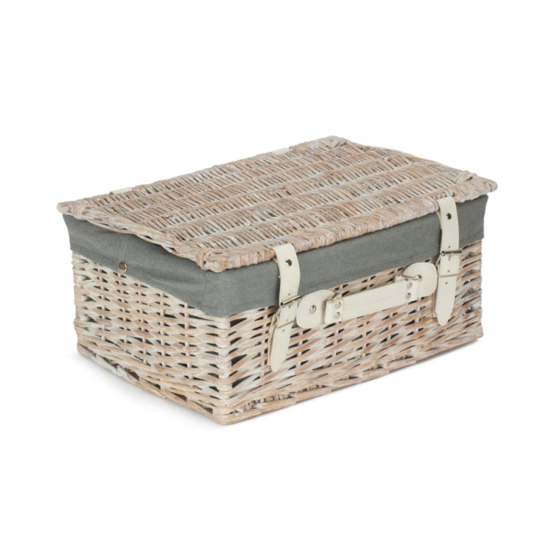 Wicker 41cm White Hamper - Empty Picnic Baskets - British D'sire