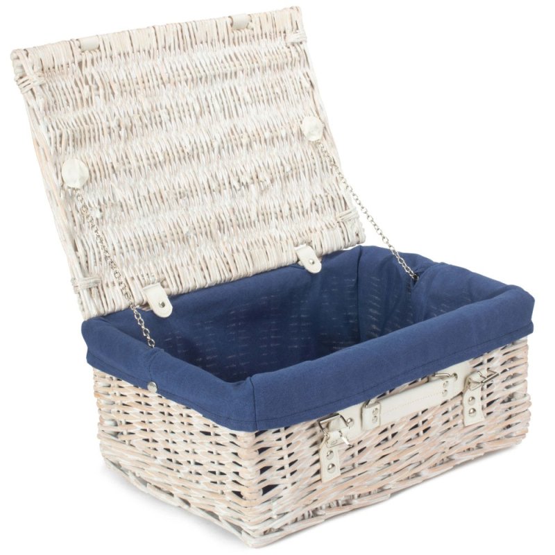 Wicker 41cm White Hamper - Empty Picnic Baskets - British D'sire