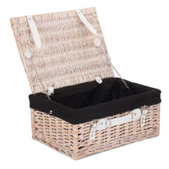 Wicker 41cm White Hamper - Empty Picnic Baskets - British D'sire