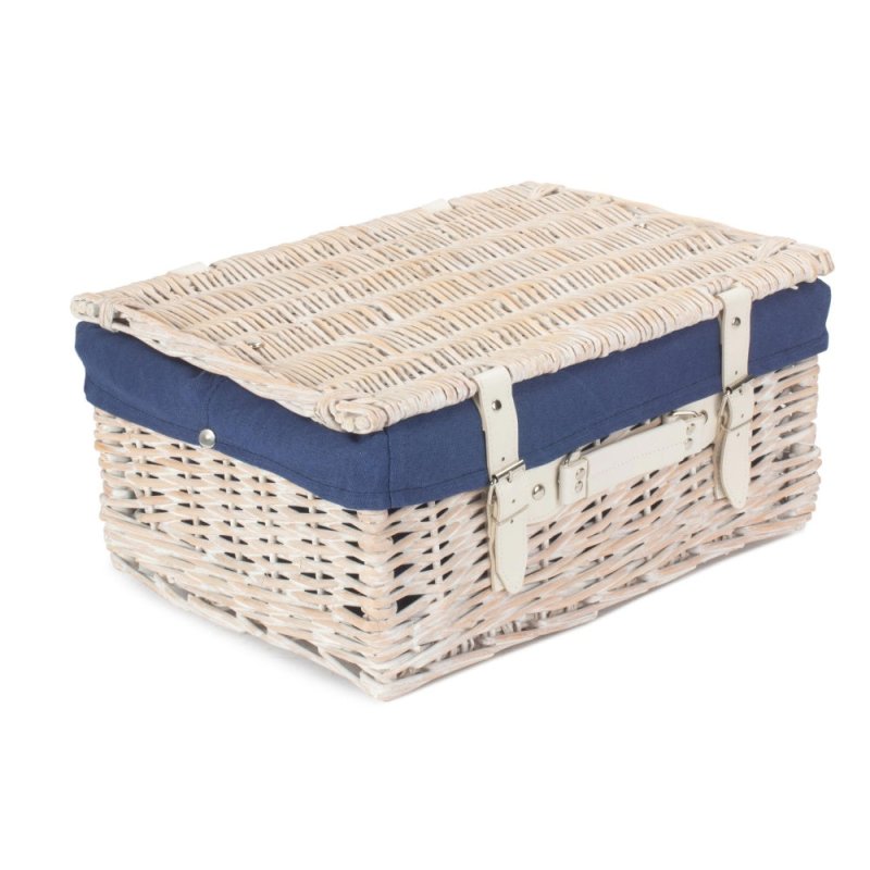 Wicker 41cm White Hamper - Empty Picnic Baskets - British D'sire