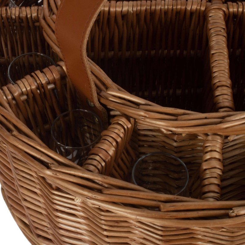 Wicker Light Steamed Garden Party Basket - Drinks Baskets - British D'sire