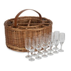 Wicker Light Steamed Garden Party Basket - Drinks Baskets - British D'sire