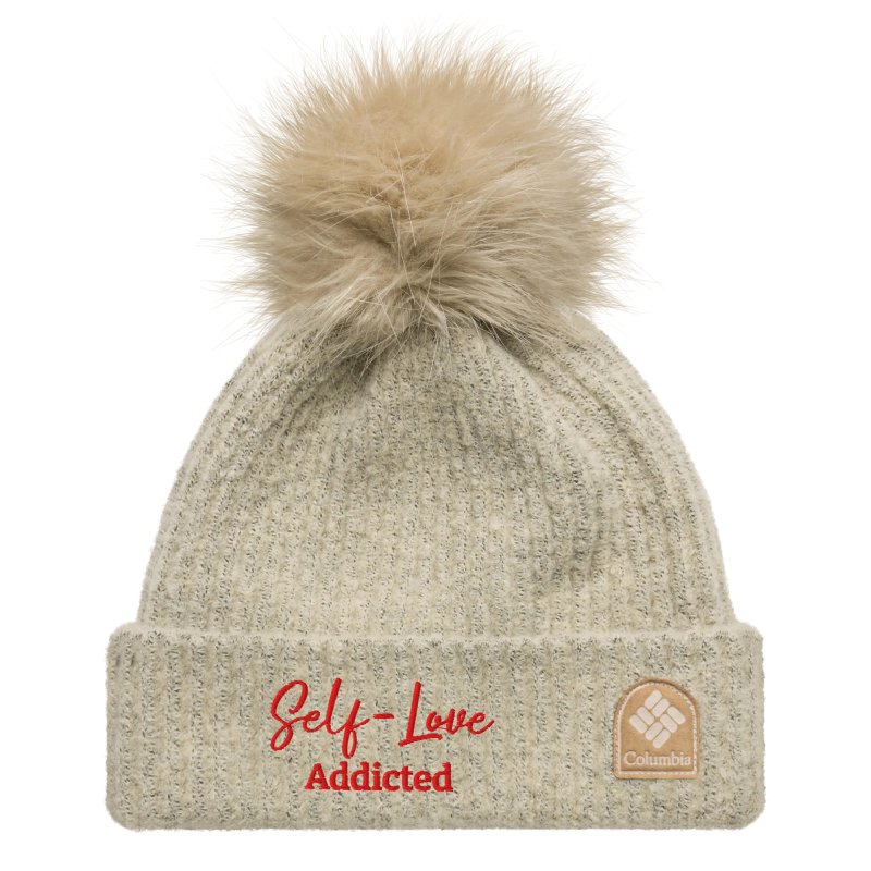 Winter Hats - Self Love Addicted - Columbia pom - pom beanie with Embroidery - beanie - British D'sire