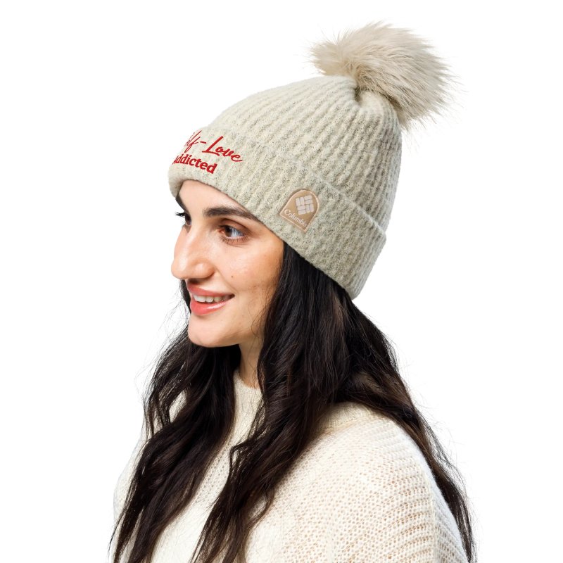 Winter Hats - Self Love Addicted - Columbia pom - pom beanie with Embroidery - beanie - British D'sire