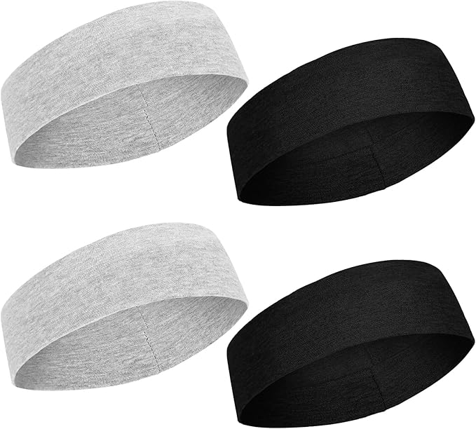 WLLHYF Kids Sports Headbands, 4 Pack Athletic Sweatbands Headband for Boys Camouflage Sport Headband Sweat Absorbing Elastic Hairband - British D'sire