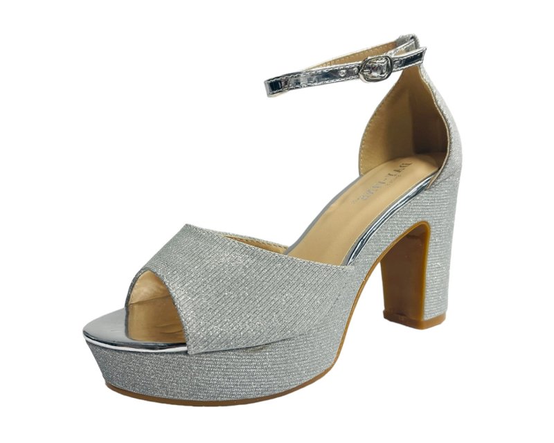 Women's Block Heel Platform Glitter Shoes - Heels - British D'sire