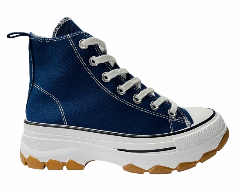 Women's Chunky Sole Hi Top Canvas Trainers - Trainers - British D'sire