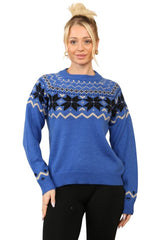 Women’s Cosy Nordic Fair Isle Blue Jumper - Jumper - British D'sire