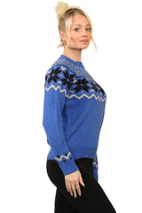 Women’s Cosy Nordic Fair Isle Blue Jumper - Jumper - British D'sire