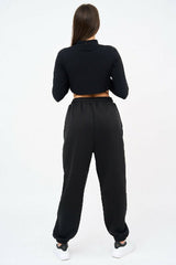 Womens Cut Out Sweat Crop Top And Joggers Set - Sleepwear & Loungewear - British D'sire