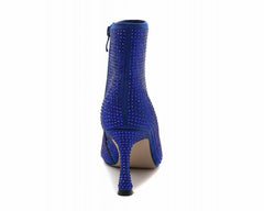 Women's Ideal Shoes 3671 Crystals Ankle Boots Blue - Boots - British D'sire