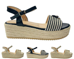 Women's Light Weight Espadrilles Ankle Strap Sandals - Sandals - British D'sire