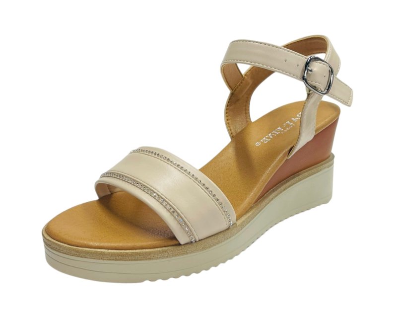 Women's Light Weight Wedge Heel Ankle Strap Sandals - Sandals - British D'sire