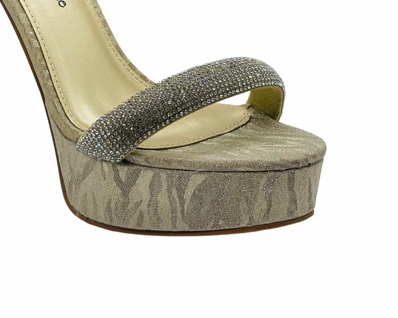 Women's Metallic High Heel Platform Shoes - Heels - British D'sire