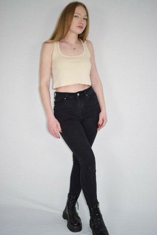 Women's Thick Straps U-Neck Crop Top in Pastel Yellow - Shirts & Tops - British D'sire