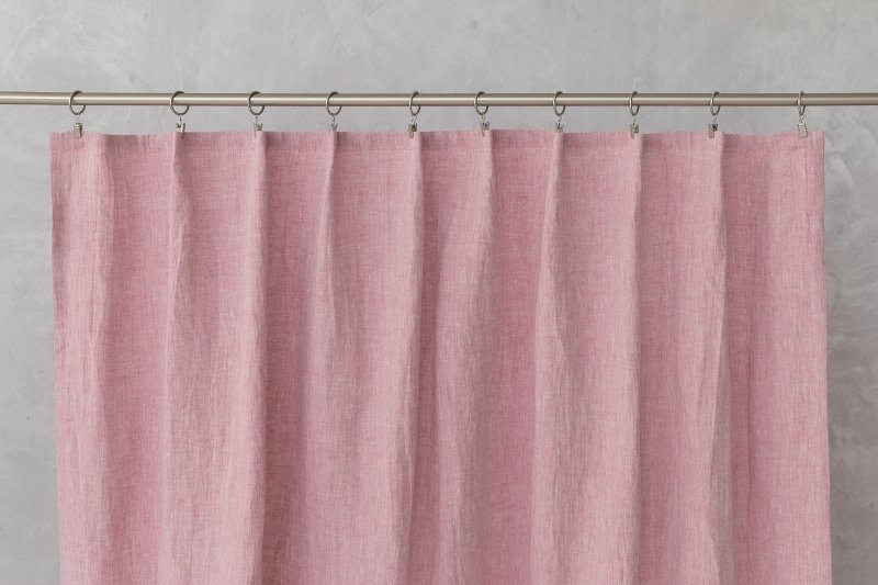 Woodrose linen curtain with pleating tape - Pleating tape - British D'sire