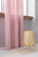 Woodrose linen curtain with pleating tape - Pleating tape - British D'sire