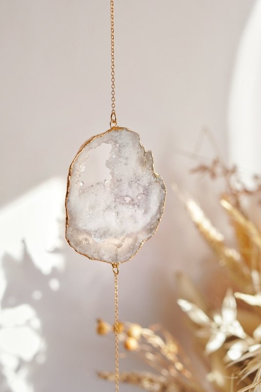 XL Raw Quartz Crystal Window Suncatcher - Suncatchers - British D'sire