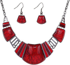 YAZILIND Vintage Ethnic Tibetan Sliver Turquoise Bib Collar Earrings Necklace Jewelry Set Women - Jewellery & Watches - British D'sire