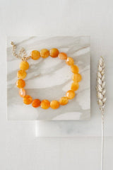 Yellow Jade Anklet in Gold - Anklets - British D'sire