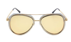 Canary yellow aviator style sunglasses | Comes in a eco-friendly birch wood case