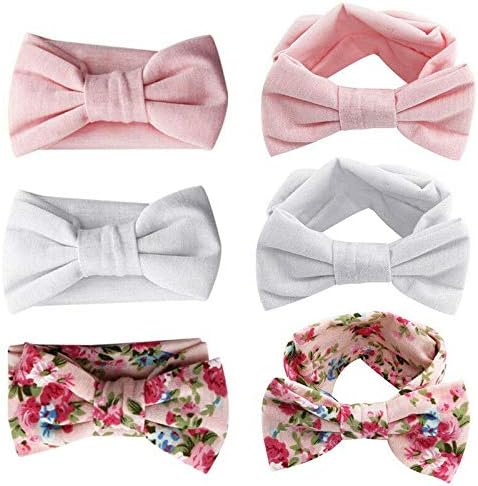 Yueshop MultiWare 3pcs Baby Headband Cotton Elastic Newborn Print Floral Hair Band Bow - knot - Headbands - British D'sire