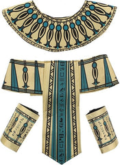 Zac's Alter Ego 4 Piece Fancy Dress Gold & Turquoise Pharaoh Egyptian Kit World Book Day Fancy Dress - Jewellery Sets - British D'sire