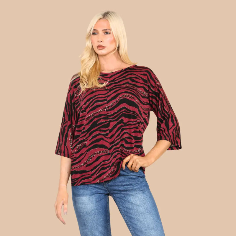 Zebra Print Blouse - Top - British D'sire