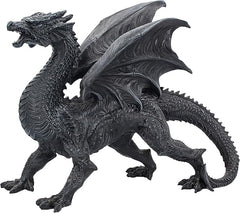 Zen - Dragon Watcher Figurine (28.5cm) - Resin Sculpture in Black - Brings Good Luck and Fortune - Perfect Home Decor. - Decor Sculpture - British D'sire