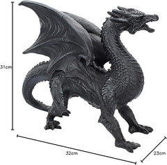 Zen - Dragon Watcher Figurine (28.5cm) - Resin Sculpture in Black - Brings Good Luck and Fortune - Perfect Home Decor. - Decor Sculpture - British D'sire