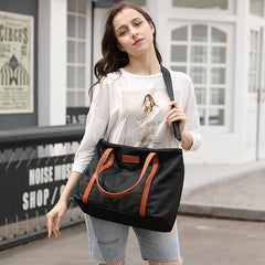 zhongningyifeng Tote Bag for Women Nylon 15.6 Inch Laptop Shoulder Handbag Purse for Travel Work - British D'sire