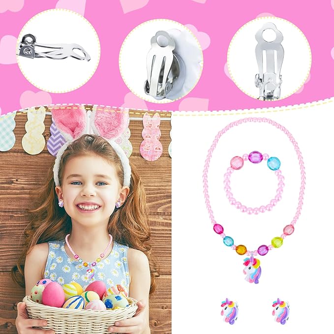 Zuimei Unicorn Jewellery Set for Girls, Unicorn Crossbody Bag with Jewelry Sets Unicorn Handbag Bracelets Necklaces Kids Dress Up Jewelry Unicorn Gifts for Girls 2 3 4 5 6 7 8 Year Old - Kids Jewellery - British D'sire