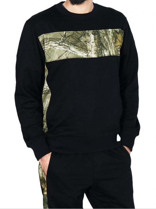 16Sixty Men's Contrast Panel Tracksuit Olive Green & Black - Men's Hoodies & Sweatshirts - British D'sire